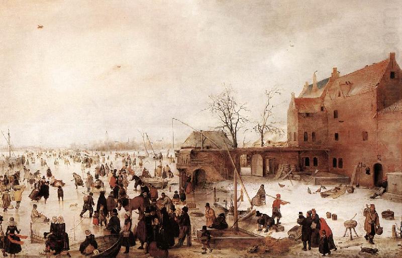 AVERCAMP, Hendrick A Scene on the Ice near a Town fg china oil painting image